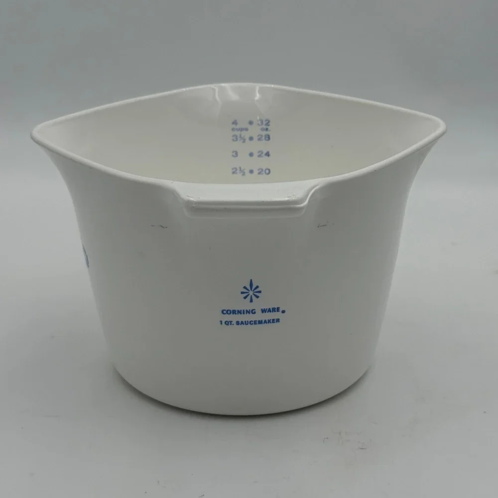 Vintage Corning Ware Blue Cornflower 1 Qt Saucemaker Measuring Cup 4 Cup 32 Oz